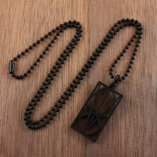 WOMEN'S BLACK ACRYLIC PENDANT
