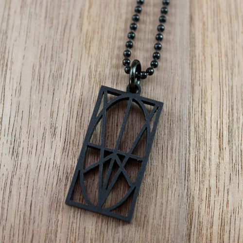 MEN'S BLACK ACRYLIC PENDANT