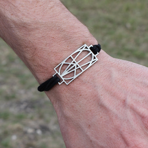 MEN'S WRAP & TUCK BRACELET -  BLACK