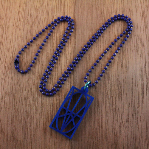 MEN'S BLUE ACRYLIC PENDANT