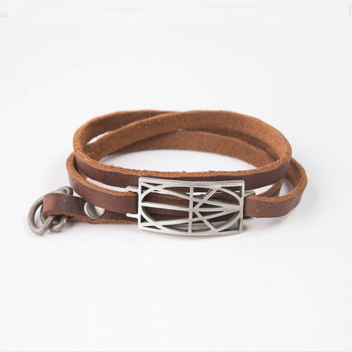 WOMEN'S BROWN LEATHER WRAP BRACELET