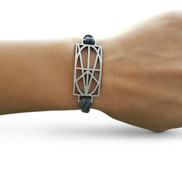 WOMEN'S GRAY WRAP & TUCK BRACELET - LARGE ZYMBOL