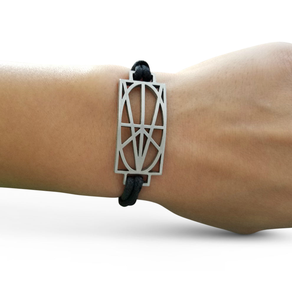 WOMEN'S BLACK WRAP & TUCK BRACELET - LARGE ZYMBOL