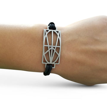 WOMEN'S BLACK WRAP & TUCK BRACELET - LARGE ZYMBOL