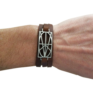MEN'S BROWN LEATHER WRAP BRACELET