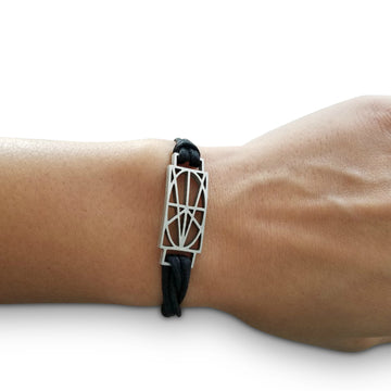 WOMEN'S BLACK WRAP & TUCK BRACELET - SMALL ZYMBOL