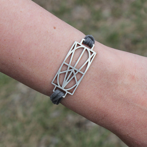 WOMEN'S GRAY WRAP & TUCK BRACELET - LARGE ZYMBOL