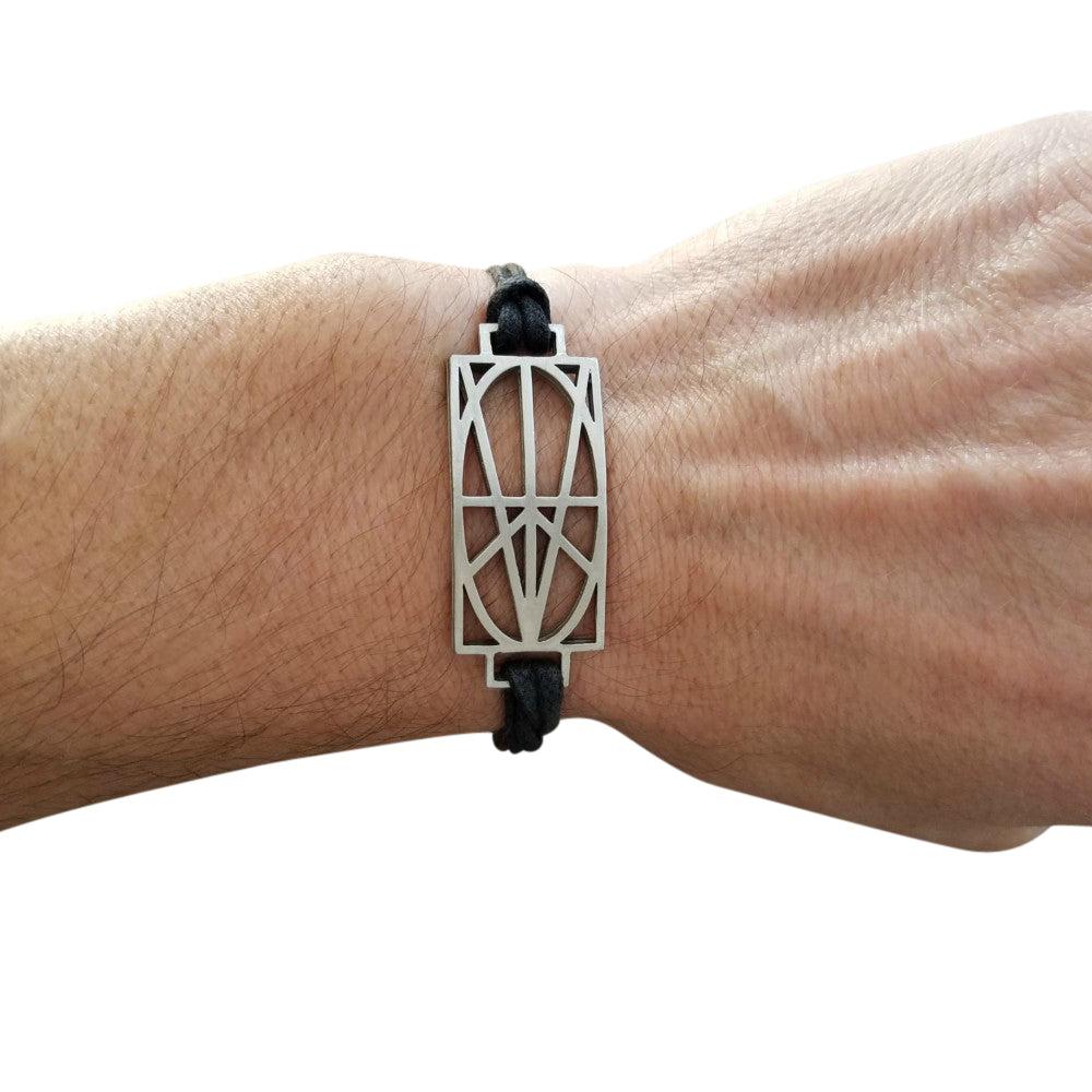 MEN'S WRAP & TUCK BRACELET -  BLACK