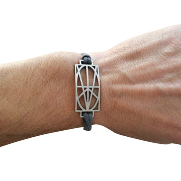 MEN'S WRAP & TUCK BRACELET -  GRAY