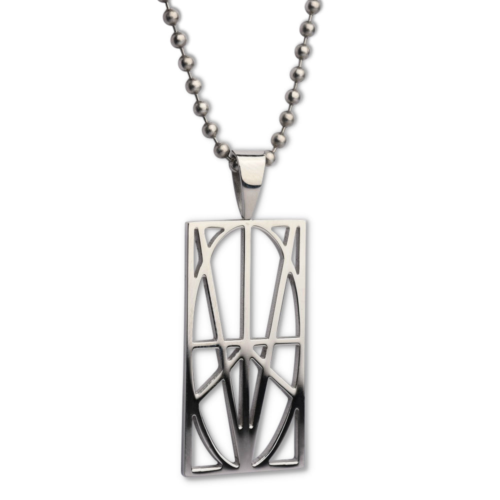MEN'S LARGE STAINLESS STEEL PENDANT
