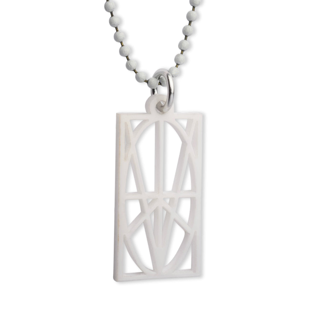 MEN'S WHITE ACRYLIC PENDANT