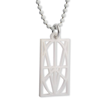 MEN'S WHITE ACRYLIC PENDANT