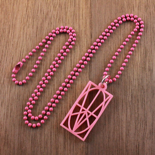 WOMEN'S PINK ACRYLIC PENDANT
