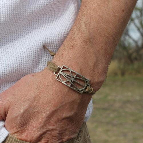 MEN'S WRAP & TUCK BRACELET - TAN