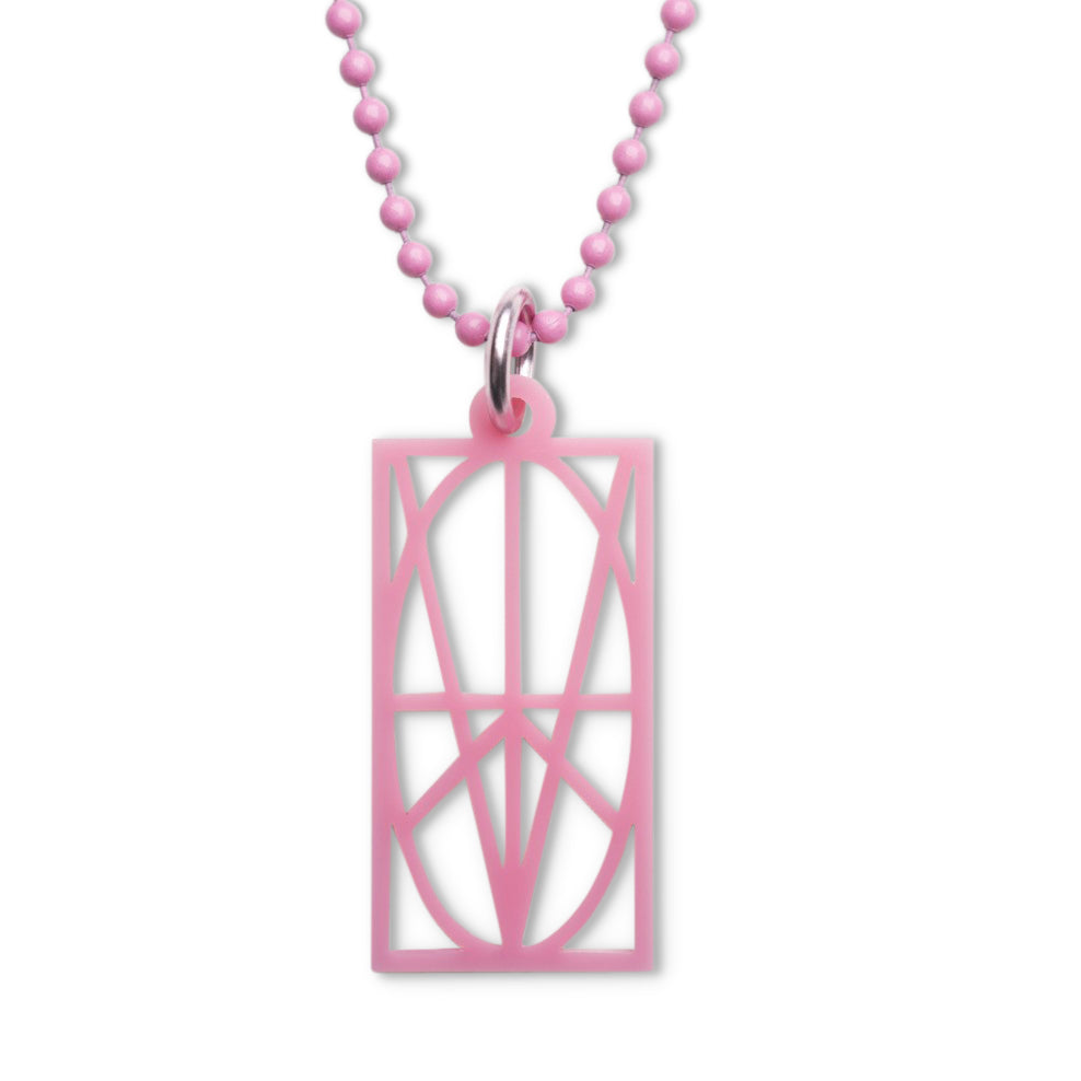 WOMEN'S PINK ACRYLIC PENDANT