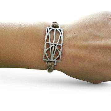 WOMEN'S TAN WRAP & TUCK BRACELET - LARGE ZYMBOL