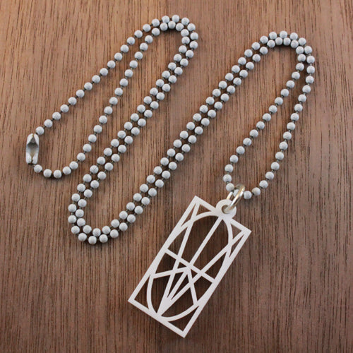 MEN'S WHITE ACRYLIC PENDANT